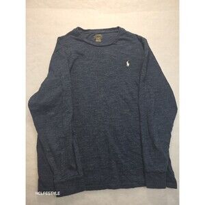 Polo Ralph Lauren Mens Navy Blue Long Sleeve Size L Custom Fit Crewneck